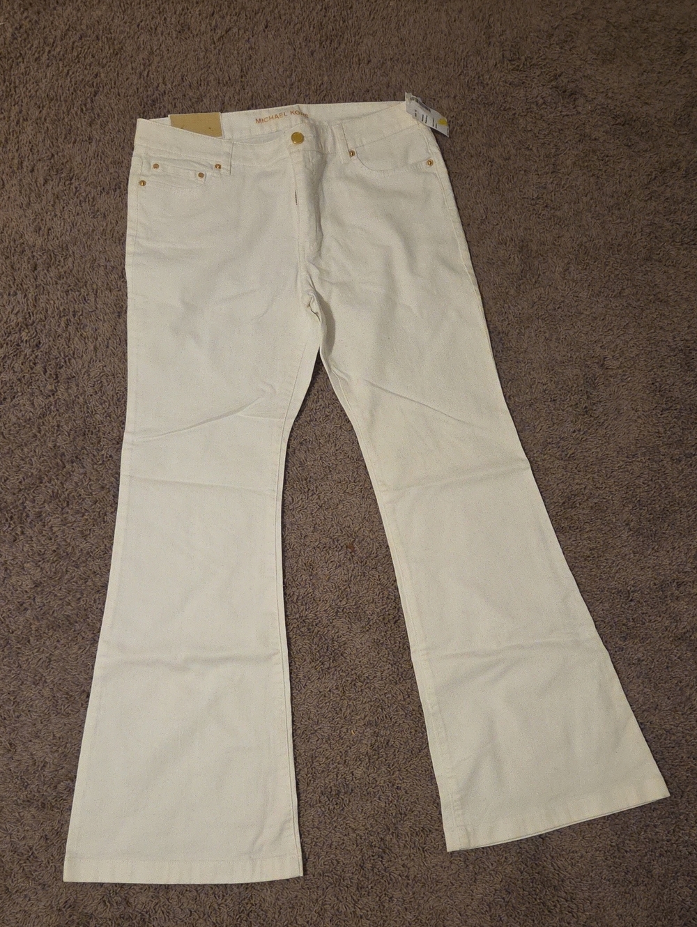 Michael Kors Womens White Flared Jeans
